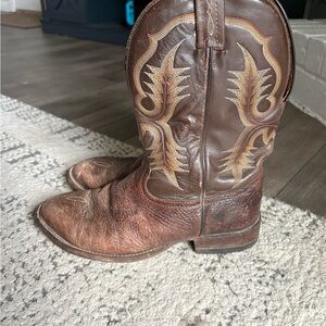 Tony Lama Tan Leather Cowboy Boots